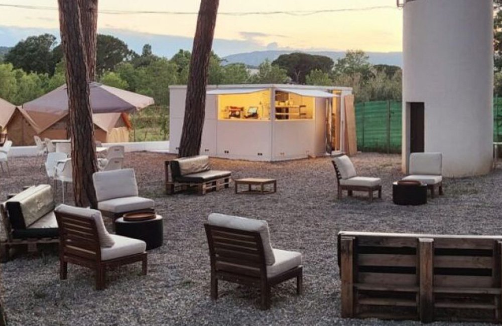 Bar van de Camping Pla de la Torre bij Calonge aan de Costa Brava in Spanje Catalonië