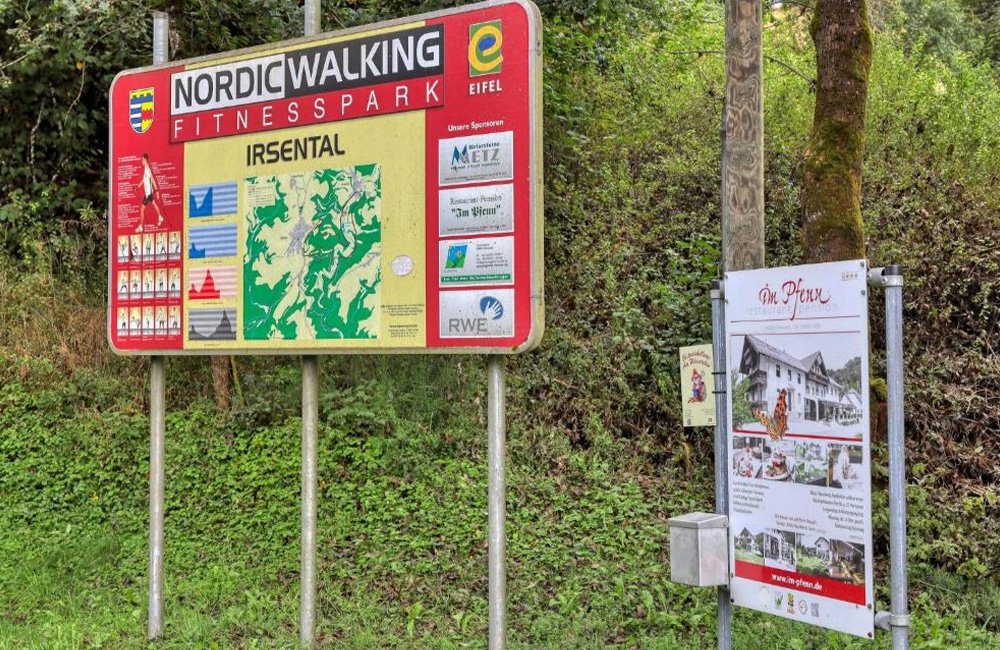 Wandelroutes bij Eifelcamping Irsental in de Duitse Eifel in het westen van Duitsland bij de grens met Luxemburg en België