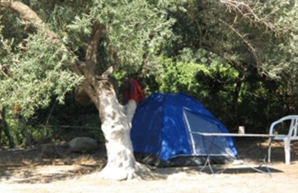 Temt op Camping Paleochora op Kreta Griekenland
