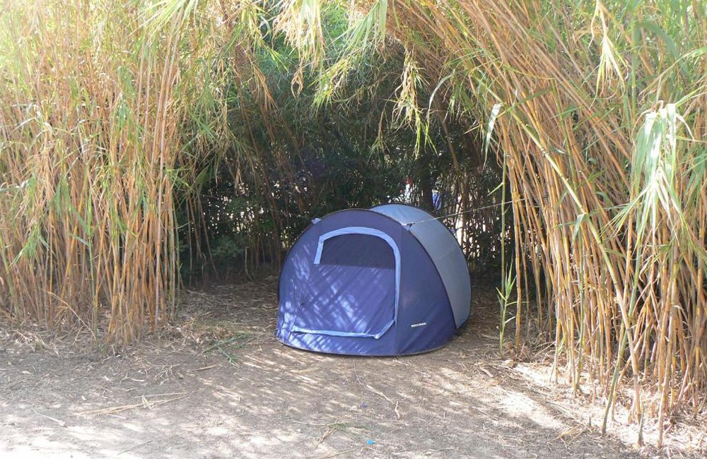 Tent op Camping Elizabeth op Kreta in de Kretenzische Zee van Griekenland