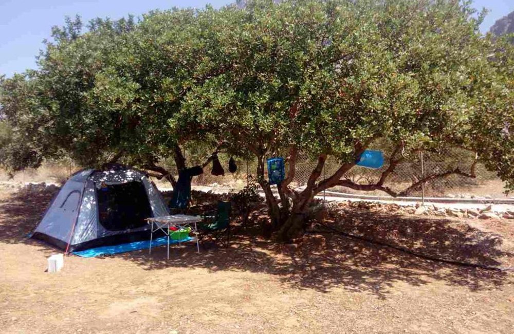 Tent op HA Camp bij de kloof op Kreta in Griekenland
