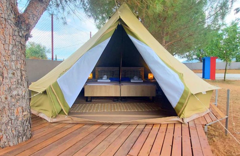 Glampingtent van Ioannina Camping Glamping in de regio Epirus van Griekenland