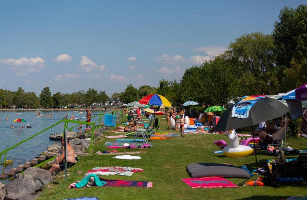 Ligweide van Camping Mirabella aan het Balatonmeer in Hongarije