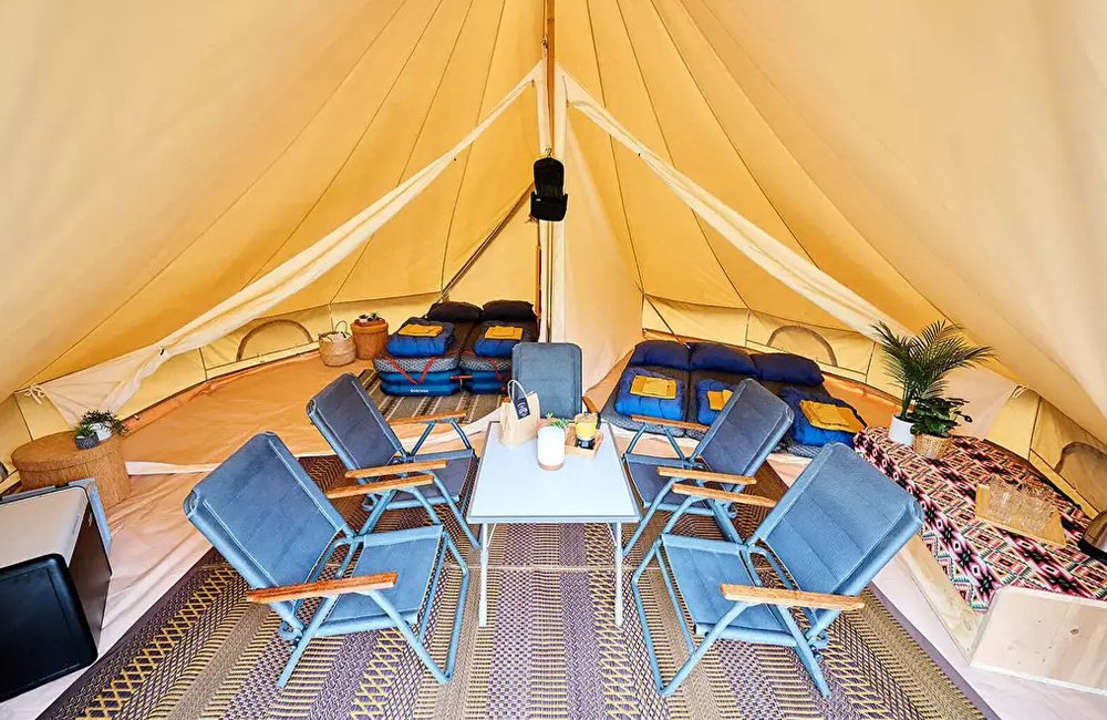 Glampingtent van Camping Auf Kengert bij het Müllerthal het Klein-Zwitserland van Luxemburg