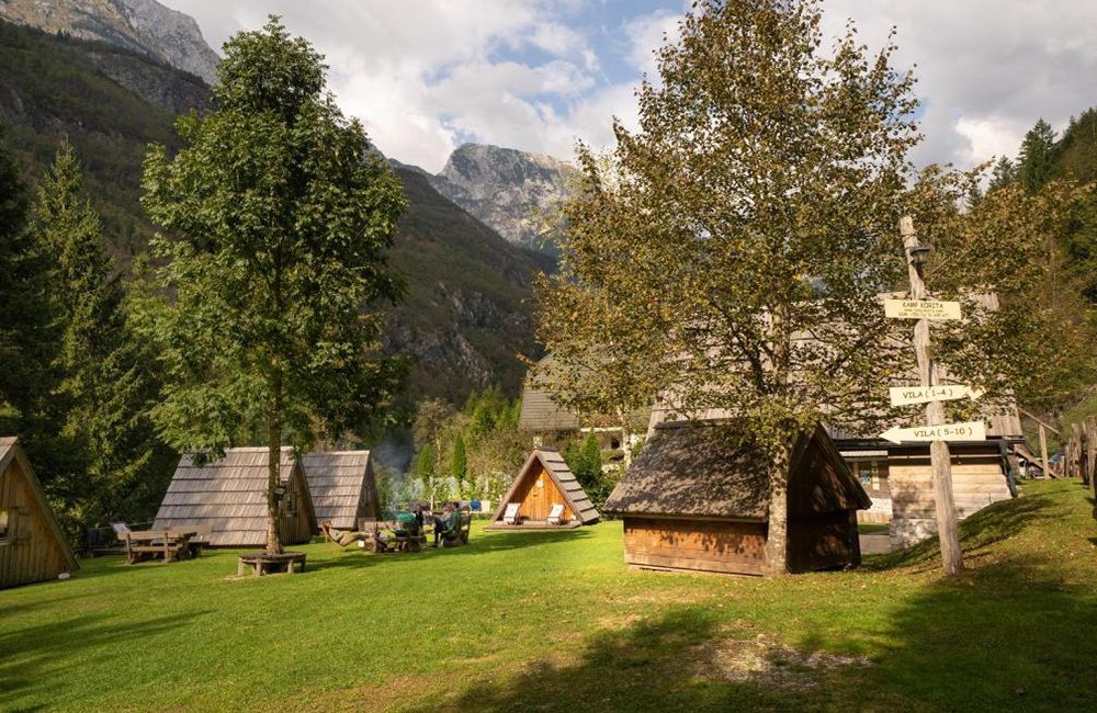 Camp Korita in de Soča vallei van Slovenië