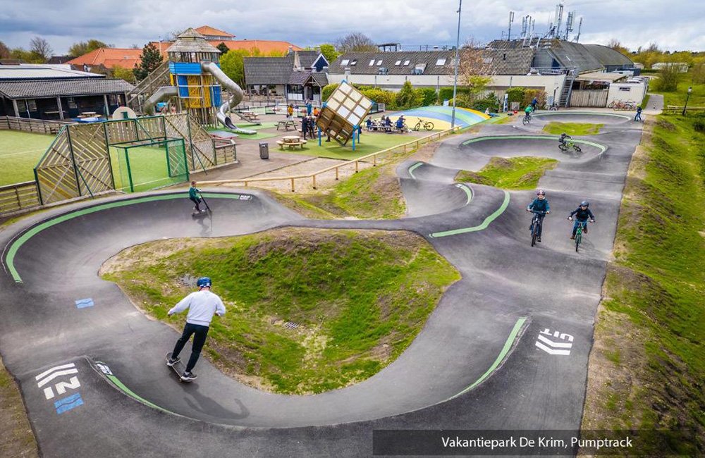 Pumptrack van Camping De Krim op texel de waddeneilanden in het noorden van Nederland
