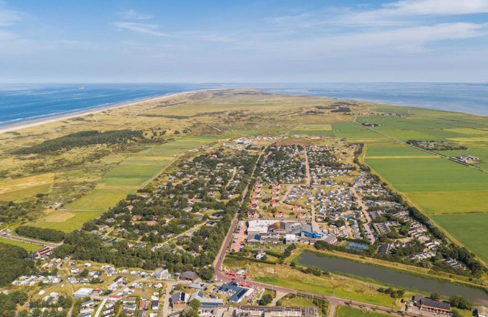 Vakantiepark Klein Vaarwater op Ameland op de waddeneilanden in het noorden van Nederland