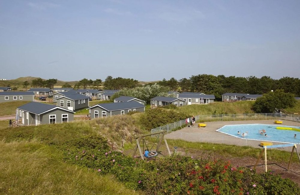 Zicht op Camping Loodsmansduin op texel de waddeneilanden in het noorden van Nederland