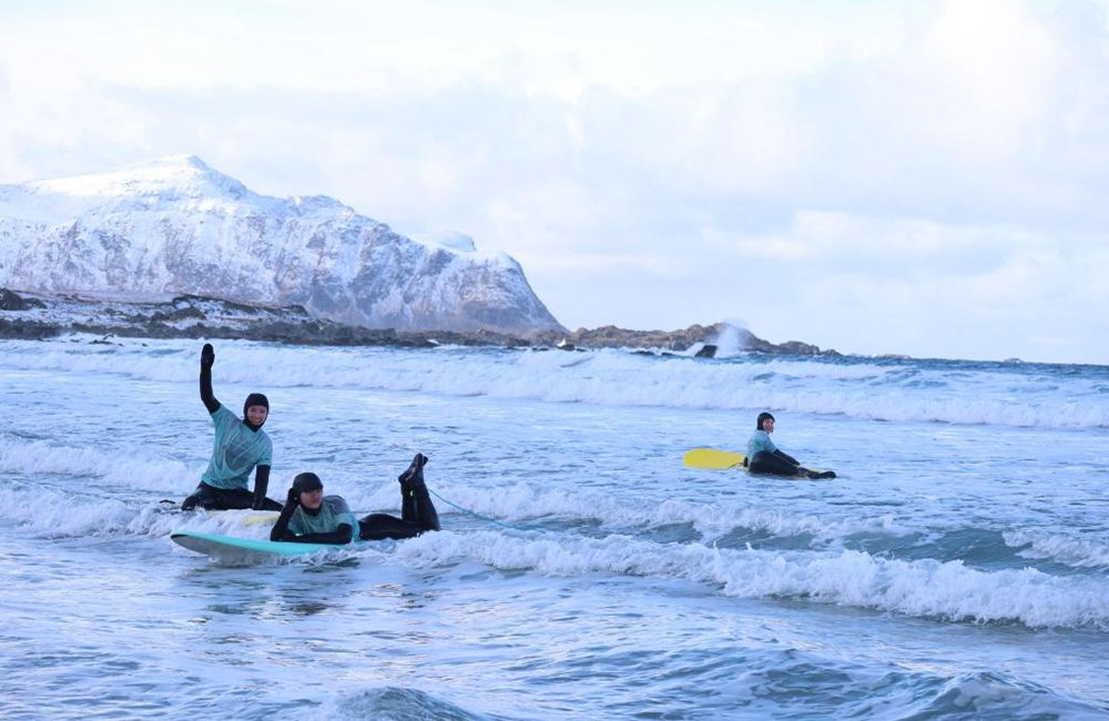 Lofoten Beach Camp aan het Skagsanden strand in Noorwegen