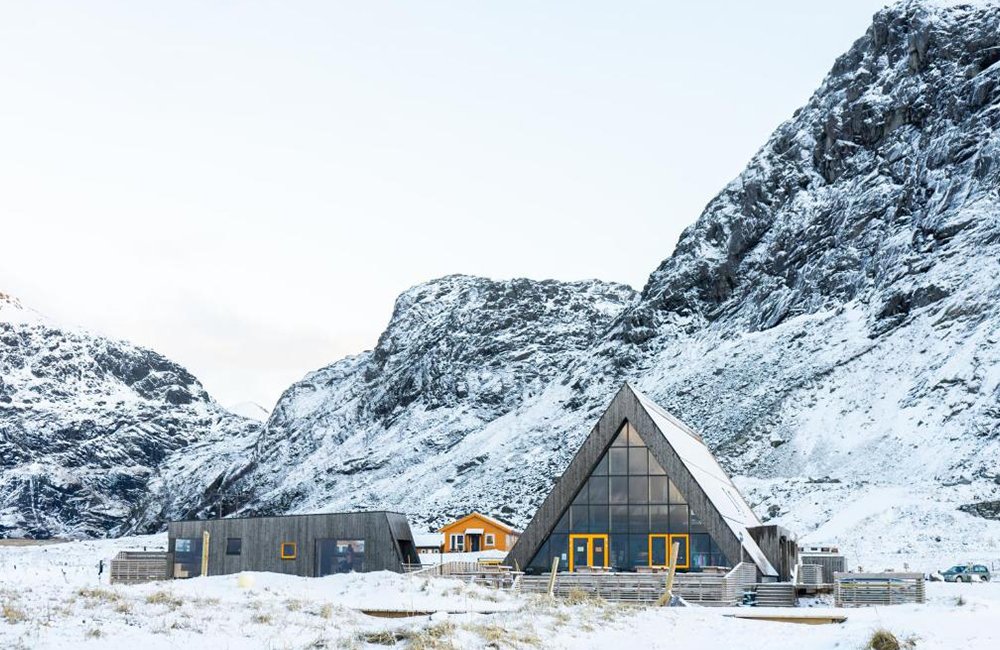 Lofoten Beach Camp bij de Noorse Lofoten eilanden in het noorden van Scandinavië