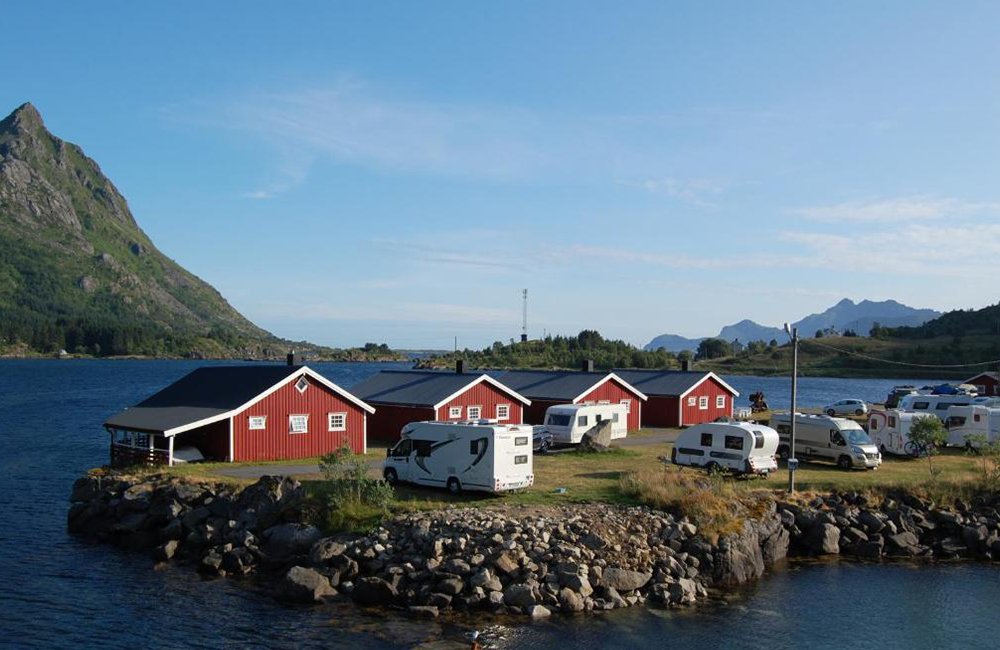 Lofoten Fjordcamp bij de Noorse fjorden in het noorden van Scandinavië