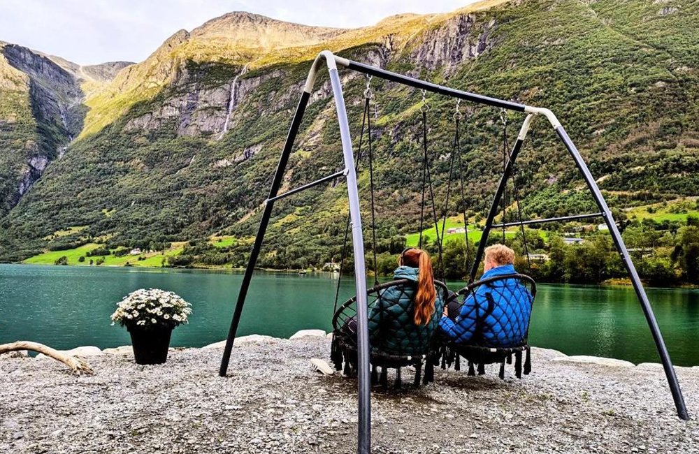 Oldevatn Camping bij het Jostedalsbreen Nationaal Park in Noorwegen
