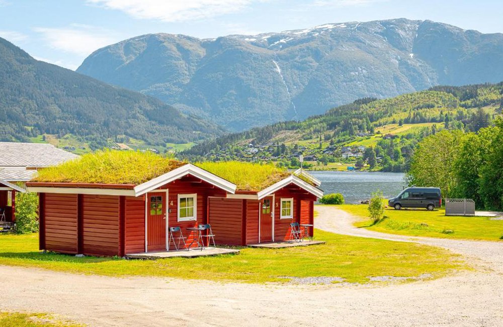Ulvik Camping aan de Hardanger fjord in Noorwegen