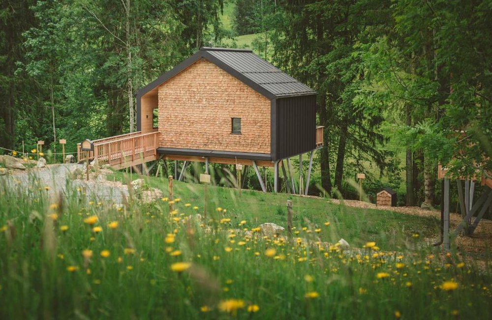Baumchalets Allgäu in het zuiden van Duitsland bij de grens van Zwitserland en Oostenrijk