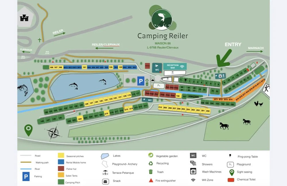 Camping Reiler in het noorden van Luxemburg bij de Belgische en Duitse grens
